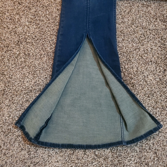 Dear John Dark Blue Split Flare High Rise Jeans Womens Sz 31 - Picture 6 of 13